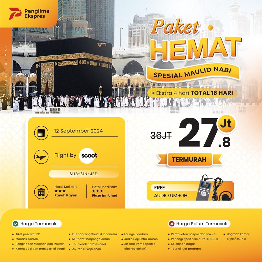 Paket umrah Paket Hemat Scoot Paket Hemat SUB-SIN-JED Paket Hemat 16 hari